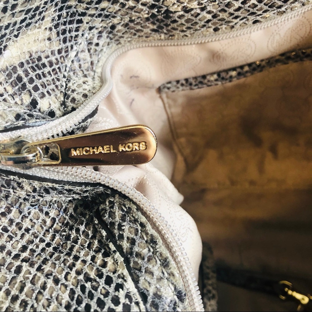 Michael Kors Gray/Tan Python Bag - Picture 6 of 8